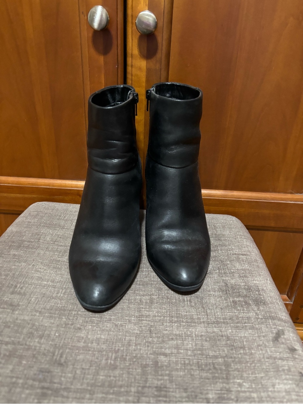 Nine West Black Women's Ankle Boots - Classic Leather Zip Boot
